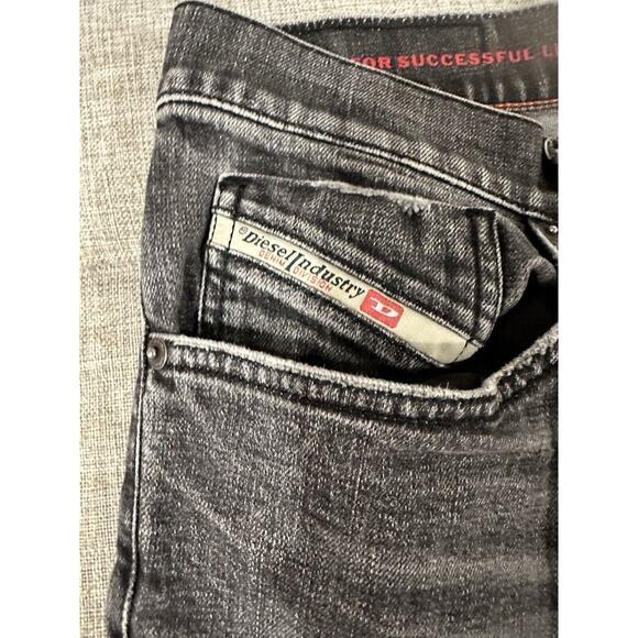 Diesel Jeans Mens 32x32 Black Denim D-Fining Italian Selvedged Button Repairable - Picture 5 of 16